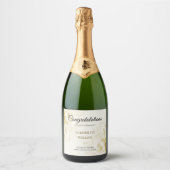 Elegant Script Gold Confetti Retirement Party Sparkling Wijnetiket (Voorkant)