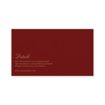 Elegant Script Gold & Deep Red Wedding Details
