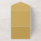 Elegant Script Gold en White Calligraphy Wedding All In One Uitnodiging (Buitenkant)