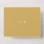 Elegant Script Gold en White Calligraphy Wedding All In One Uitnodiging (Achterkant)