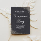 Elegant Script Gold Engagement Party Kaart