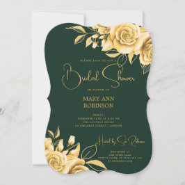Elegant Script Gold Floral Vrijgezellenfeest Emera Kaart