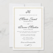 Elegant script gold foil bruiloft uitnodiging (Voorkant)
