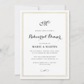 Elegant script gold foil lijst rehearings diner kaart (Voorkant)