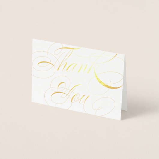 Elegant Script Gold Foil Wedding Bedankt Folie Kaarten (Voorkant)
