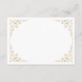 Elegant Script Gold Foliage Lijst Weddenschap Deta Informatiekaartje (Achterkant)