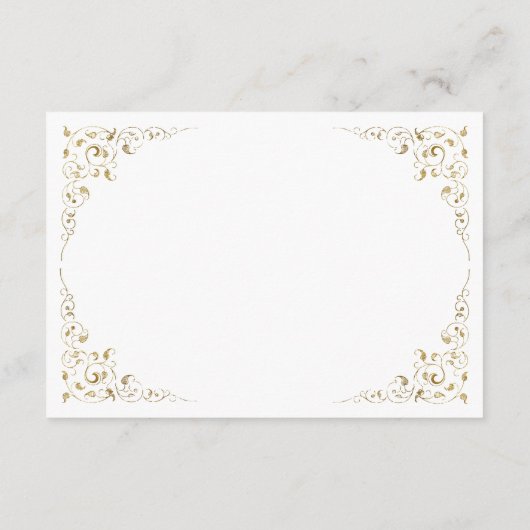 Elegant Script Gold Foliage Lijst Weddenschap Deta Informatiekaartje (Achterkant)