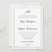 Elegant script gold folie bruiloft uitnodiging (Voorkant)