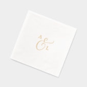 Elegant Script Gold Folie Monogram Huwelijk Folie Servetten (Links)