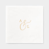 Elegant Script Gold Folie Monogram Huwelijk Folie Servetten (Voorkant)