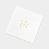 Elegant Script Gold Folie Monogram Huwelijk Servetten (Links)