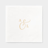 Elegant Script Gold Folie Monogram Huwelijk Servetten (Voorkant)