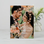 Elegant script gold folie save the date card uitnodiging (Staand Voorkant)