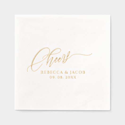 Elegant Script Gold Folie Servetten (Voorkant)