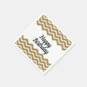 Elegant Script Gold Glitter Happy Birthday Servet (Hoek)