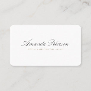 Elegant Script Gold Grey Business Card-sjabloon Visitekaartje