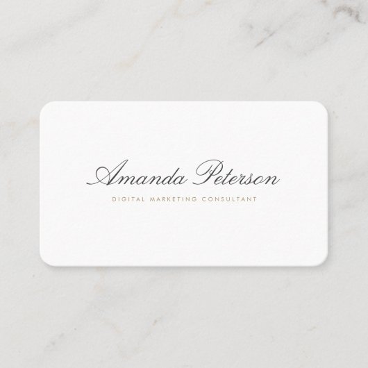 Elegant Script Gold Grey Business Card-sjabloon Visitekaartje (Voorkant)