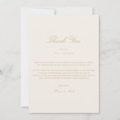 Elegant Script Gold & Ivory Dank je kaart (Voorkant)