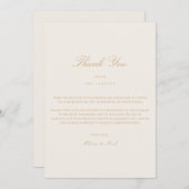 Elegant Script Gold & Ivory Dank je kaart (Voorkant / Achterkant)