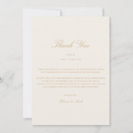 Elegant Script Gold & Ivory Dank je kaart