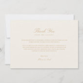 Elegant Script Gold & Ivory Dank je kaart (Voorkant)
