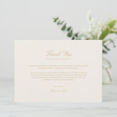 Elegant Script Gold & Ivory Dank je kaart (Staand voorkant)