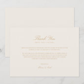 Elegant Script Gold & Ivory Dank je kaart (Voorkant / Achterkant)