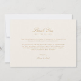Elegant Script Gold & Ivory Dank je kaart