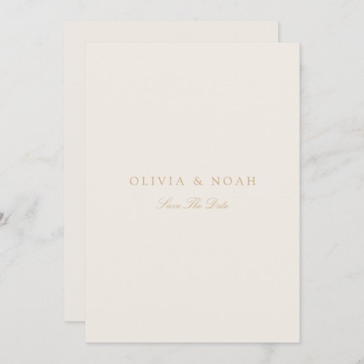 Elegant Script Gold & Ivory Sla de datum Kaart (Voorkant / Achterkant)