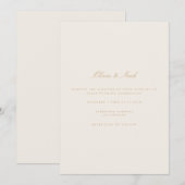 Elegant Script Gold Ivory Wedding Invitation Kaart (Voorkant / Achterkant)