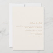 Elegant Script Gold Ivory Wedding Invitation Kaart (Voorkant)