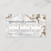 Elegant Script Gold Marble Beauty Salon Hair Spa Afsprakenkaartje (Voorkant)