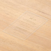 Elegant Script Gold Monogram Acryl Uitnodigingen (Laagn)