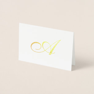 Elegant Script Gold Monogram Hartelijk dank Folie Kaarten