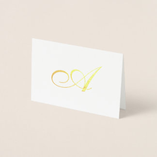 Elegant Script Gold Monogram Hartelijk dank Folie Kaarten