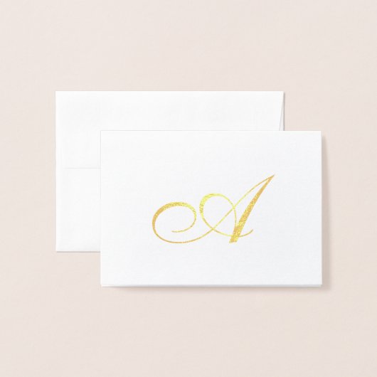 Elegant Script Gold Monogram Hartelijk dank Folie Kaarten (Voorkant met envelop)
