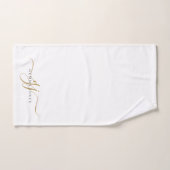 Elegant Script Gold Monogram Initialen Naam Bad Handdoek (Handdoek)