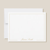 Elegant Script Gold Monogram Naam Rand Notitiekaartje
