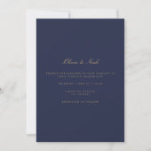 Elegant Script Gold Navy bruiloft uitnodiging Kaar (Voorkant)