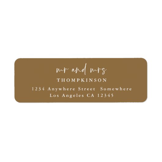 Elegant Script Gold Return Name Label (Voorkant)