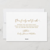 Elegant Script Gold Script Single Photo Christmas Feestdagenkaart (Achterkant)