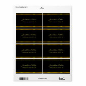 Elegant Script Gold Sjabloon Chic Verzendadres Etiket (Full Sheet)
