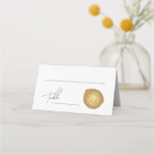 Elegant Script Gold Wax Stamp Event Table Number Plaatskaartje (Achterkant)