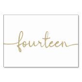 Elegant Script Gold Wedding 14/Veertien Kaart (Voorkant)