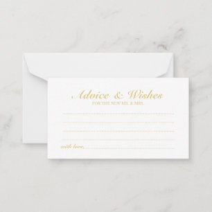 Elegant Script Gold Wedding Advice en wenst Kaart