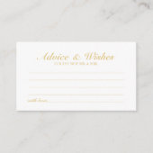 Elegant Script Gold Wedding Advice en wenst Kaart (Voorkant)