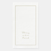 Elegant Script Gold Wedding Minimalist Couple Chic Servet (Voorkant)