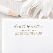 Elegant Script Gold Wedding Return Address Label (Insitu)