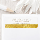 Elegant Script Gold Wedding Return-adres Etiket (Insitu)