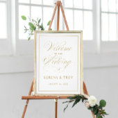 Elegant Script Gold Welcome Sign Weduwen Poster